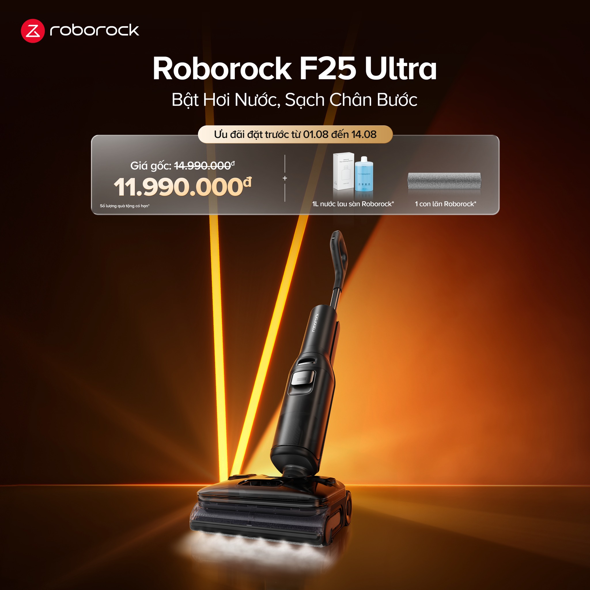 Roborock F25 Ultra — niêm yết 14,99tr · sàn variant 10.190.000đ · listing 4k+ đã bán